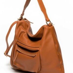 Laggo Joyce Elegant Leather Shoulder Bag in British Tan